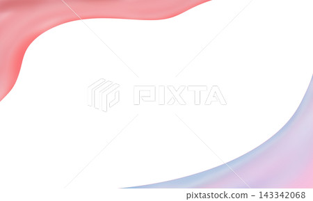 Abstract pink and lavender silk wave frame background isolated on white with copy space 143342068