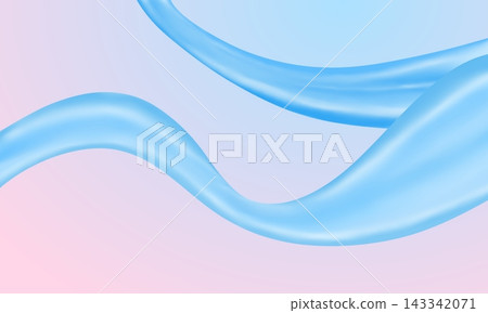 Abstract blue liquid wave background with dynamic 3D ribbon splash on soft pastel gradient backdrop Abstract blue liquid wave background with dynamic 3D ribbon splash on soft pastel gradient backdrop 143342071