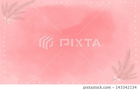 Pink watercolor background with pampas grass branch corner frame and sparkle border for wedding invitation and card design Pink watercolor background with pampas grass branch corner frame and sparkle border for wedding invitation and card design 143342134