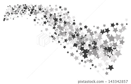 Silver stars background. Silver falling confetti stars silver abstract random falling silver stars on white background 143342857