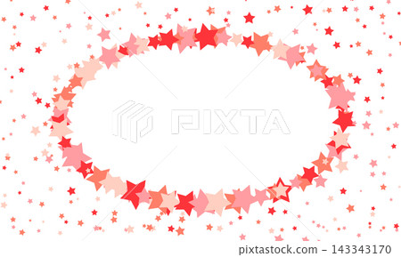 Red star confetti. Falling starry anniversary background 143343170