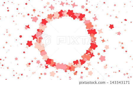 Red star confetti. Falling starry anniversary background 143343171