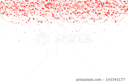 Red star confetti. Falling starry anniversary background 143343177