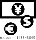 銀行和貨幣兌換圖標 143343645