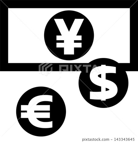 銀行和貨幣兌換圖標 銀行和貨幣兌換圖標 143343645