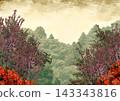 Autumn foliage and mountain scenery with a Japanese aesthetic. 143343816