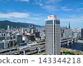 Kobe: A view of the Sannomiya cityscape from Kobe Port Tower (late summer) 143344218