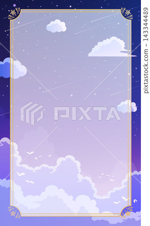 A fantastical frame of a starry sky and sea of clouds 1_vertical 143344489