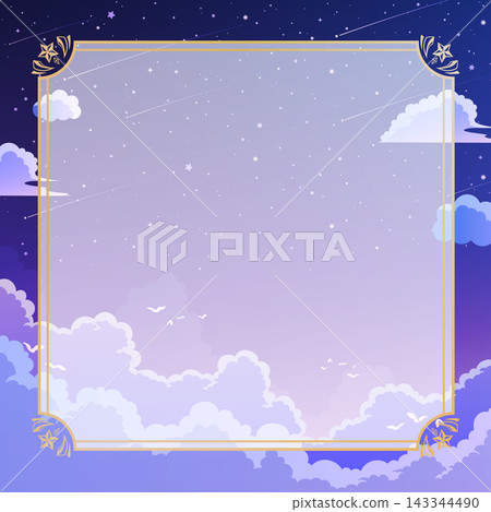 A fantastical frame of a starry sky and sea of clouds 1_square 143344490