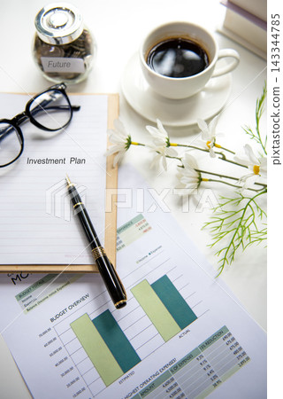 Invest planning for retirement planning with saving jar and financial graph document. Invest planning for retirement planning with saving jar and financial graph document. 143344785