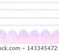 Pastel-colored, hand-drawn style border and scalloped frame background 143345472
