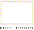 Gentle pastel-colored, hand-drawn style checkered frame material 143345474