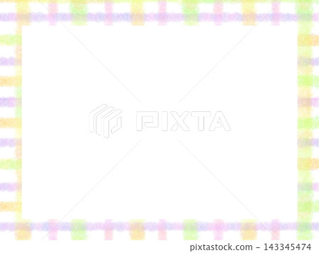 Gentle pastel-colored, hand-drawn style checkered frame material Gentle pastel-colored, hand-drawn style checkered frame material 143345474