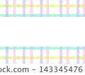 Hand-drawn style pastel checkered message frames arranged at the top and bottom. 143345476