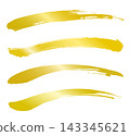 Gold decorative lines with a dynamic, brushstroke-like appearance 143345621