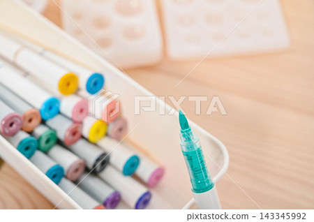 Acrylic marker tips and a colorful pen set Acrylic marker tips and a colorful pen set 143345992