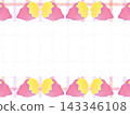 Checkered pattern and fluffy baked sweet potato background message frame 143346108