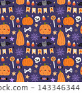 Cute Halloween seamless pattern 143346344