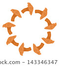 Botanical wreath with chanterelles 143346347
