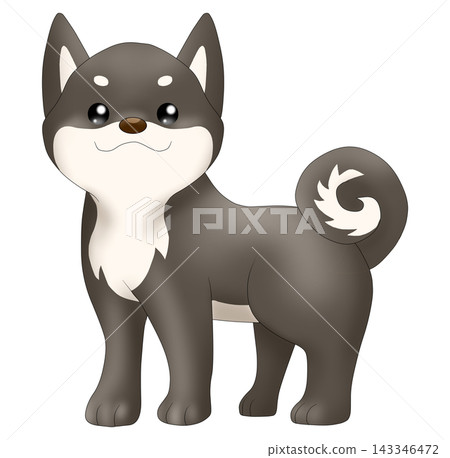 Cute illustration of a Shiba Inu (black Shiba) Cute illustration of a Shiba Inu (black Shiba) 143346472