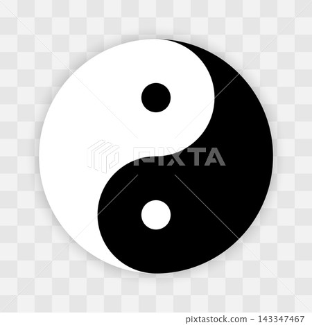 Illustrating the yin and yang symbol, this design depicts two interlocking shapes representing opposing forces. The black and white halves embody balance and harmony in life. Illustrating the yin and yang symbol, this design depicts two interlocking shapes representing opposing forces. The black and white halves embody balance and harmony in life. 143347467