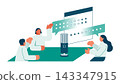 AI-powered meeting minutes automatically transcribe meeting content in real time: Smart microphone and team meeting 143347915