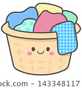 Cute Laundry Basket Character for Housework 143348117