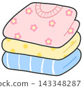 Folded Clean Clothes Stack for Laundry Concept 143348287