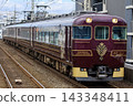 The sightseeing limited express train Aoniyoshi running on the Kintetsu Kyoto Line 143348411