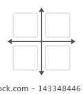 Simple 4-quadrant matrix diagram with dotted box and arrow chart 143348446