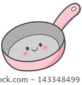 Cute Smiling Frying Pan Character 143348499