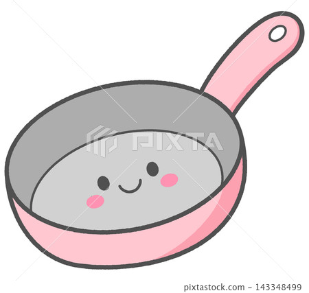 Cute Smiling Frying Pan Character Cute Smiling Frying Pan Character 143348499