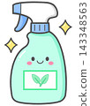 Cute Smiling Organic Cleaning Spray Bottle Character 143348563