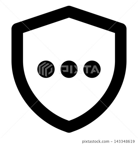 Outline Shield Icon with Hidden Password Dots for Privacy and Cybersecurity Outline Shield Icon with Hidden Password Dots for Privacy and Cybersecurity 143348619