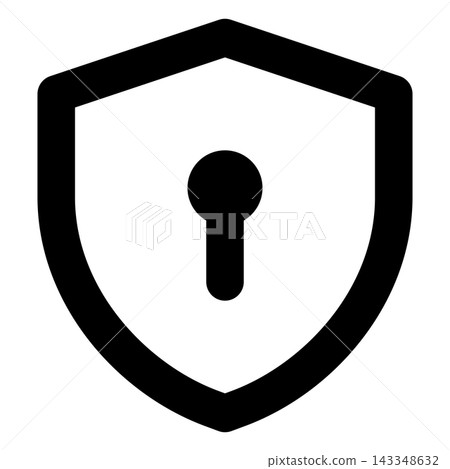 Shield with Keyhole Outline Icon for Security, Privacy and Data Protection 143348632