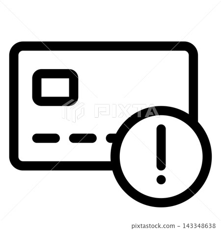Credit Card with Warning Sign Payment Status Icon for Payment Alerts Credit Card with Warning Sign Payment Status Icon for Payment Alerts 143348638