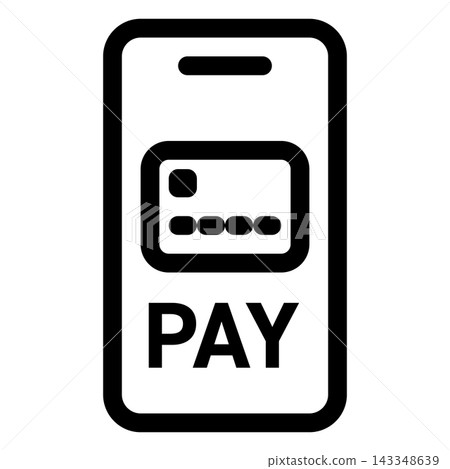 Mobile Payment Icon with Credit Card and Pay Button for Digital Transactions 143348639