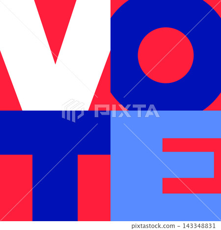 Square Vote Geometric Typography in Red White and Blue for U.S. Election Campaign Square Vote Geometric Typography in Red White and Blue for U.S. Election Campaign 143348831