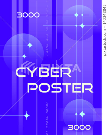 Minimal White and Blue Science Fiction Poster with Abstract Geometric Shapes Minimal White and Blue Science Fiction Poster with Abstract Geometric Shapes 143348843