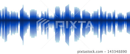 Modern Abstract City Waterfront with Mirror Reflection and Urban Skyline Modern Abstract City Waterfront with Mirror Reflection and Urban Skyline 143348890