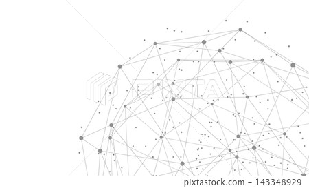 Monochrome abstract network made of circles linked by lines, futuristic plexus structure symbolizing data flow, communication, and connectivity. Monochrome abstract network made of circles linked by lines, futuristic plexus structure symbolizing data flow, communication, and connectivity. 143348929