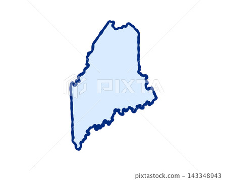 Doodle-style illustration of the Maine state map, featuring the recognizable shape of Maine in a simple, hand-drawn design. Doodle-style illustration of the Maine state map, featuring the recognizable shape of Maine in a simple, hand-drawn design. 143348943