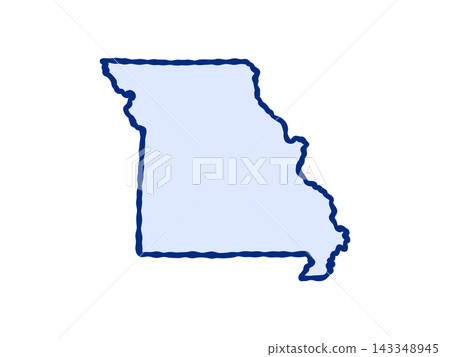 Doodle-style illustration of the Missouri state map, featuring the recognizable shape of Missouri in a simple, hand-drawn design. Doodle-style illustration of the Missouri state map, featuring the recognizable shape of Missouri in a simple, hand-drawn design. 143348945