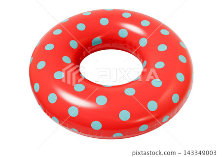 Inflatable Swim Ring, Summer Pool Float. Isolated on White Background. 3d rendering Inflatable Swim Ring, Summer Pool Float. Isolated on White Background. 3d rendering 143349003