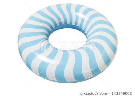 Striped retro Inflatable Swim Ring Summer Pool Float Isolated on White Background. 3d rendering Striped retro Inflatable Swim Ring Summer Pool Float Isolated on White Background. 3d rendering 143349008