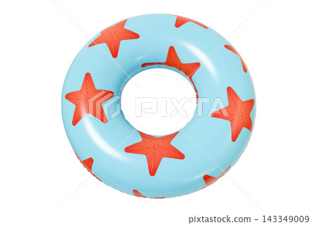 Inflatable Swim Ring, Summer Pool Float. Isolated on White Background. 3d rendering Inflatable Swim Ring, Summer Pool Float. Isolated on White Background. 3d rendering 143349009