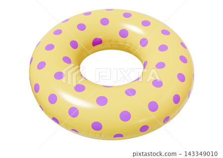 Inflatable Swim Ring, Summer Pool Float. Isolated on White Background. 3d rendering Inflatable Swim Ring, Summer Pool Float. Isolated on White Background. 3d rendering 143349010