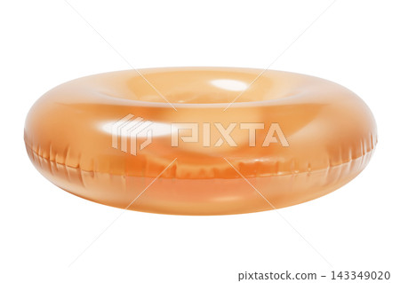 Translucent Inflatable Swim Ring. Summer Pool Float Isolated on White Background. 3d rendering Translucent Inflatable Swim Ring. Summer Pool Float Isolated on White Background. 3d rendering 143349020