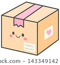 Cute Smiling Parcel Box Character for Express Delivery 143349142