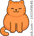 Cute cartoon fat ginger cat drawing 143349646